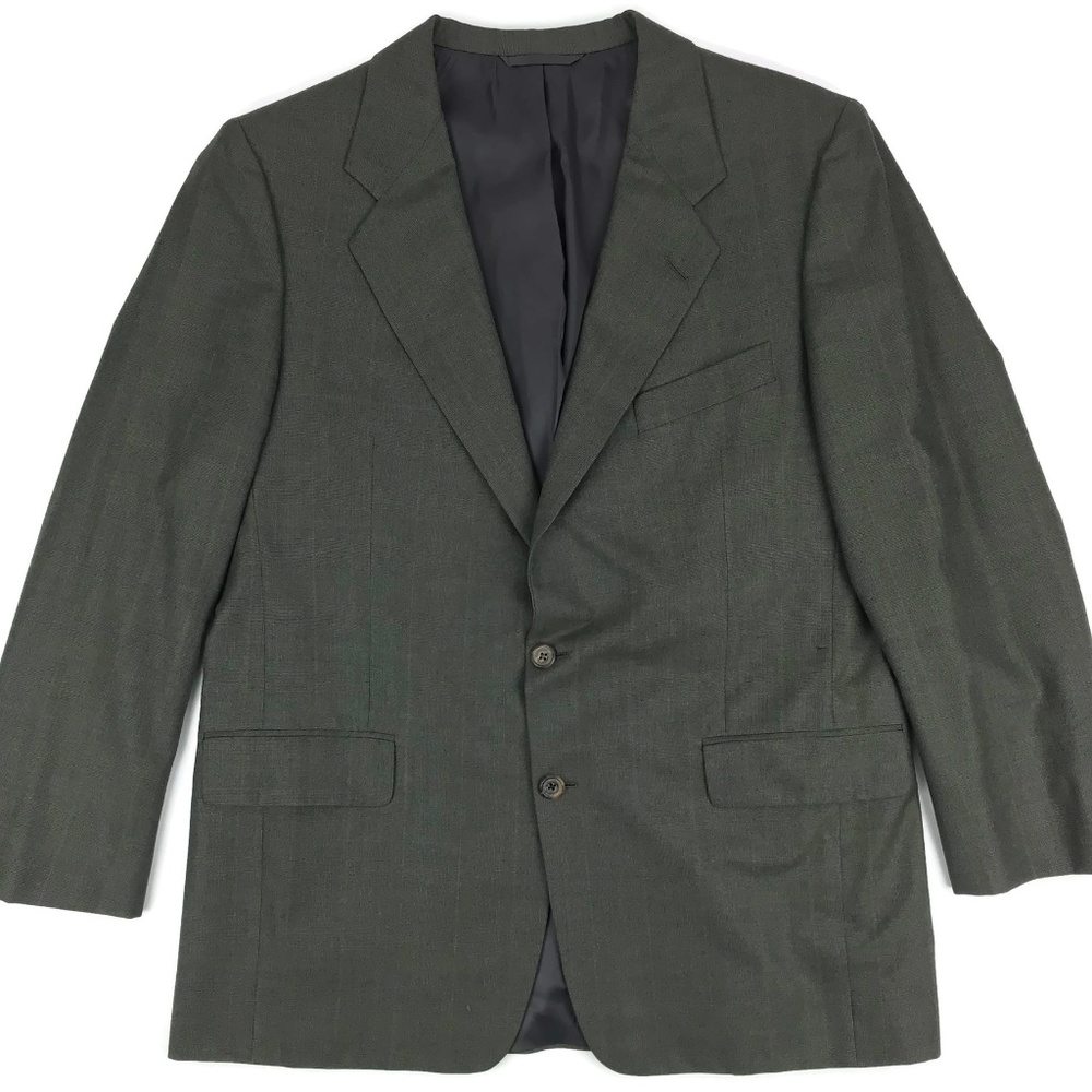 Vintage Hickey Freeman Gray Plaid Suit Blazer 42R